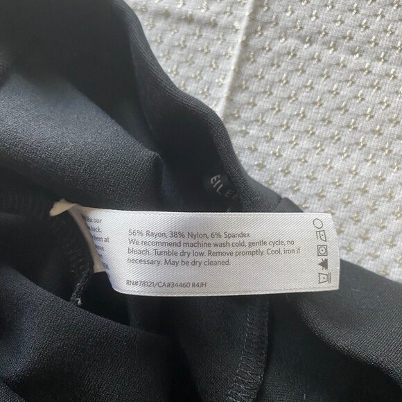 Eileen Fisher Black Pull On Pants Ankle Medium Rayon Nylon Spandex Blend Career - Picture 4 of 9